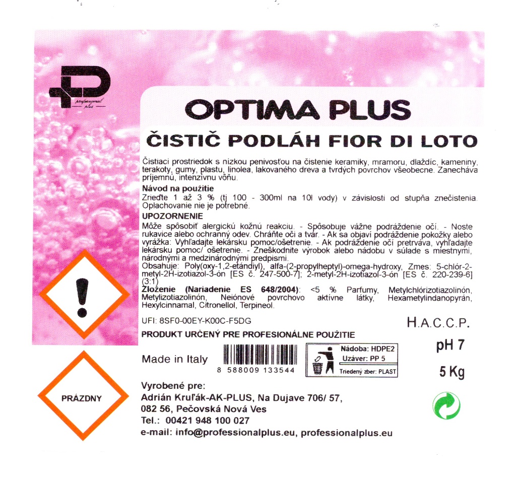 Optima Plus čistič podláh 5 kg - Fior di Loto